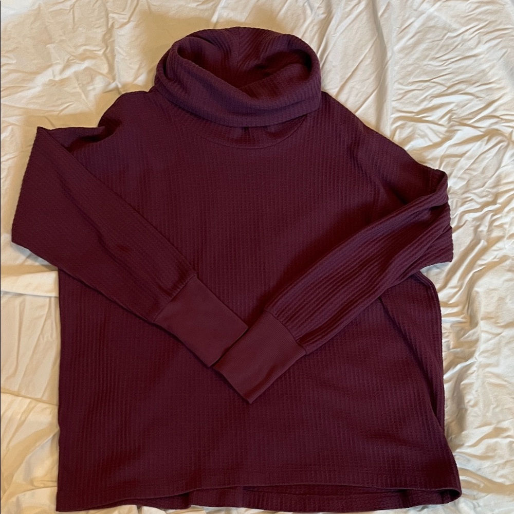 LOFT Burgundy Cowl Neck Sweater
